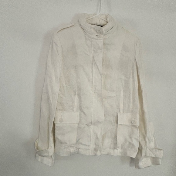 Talbots Women's white 100% Linen Jacket nwot size 12 - Picture 7 of 11